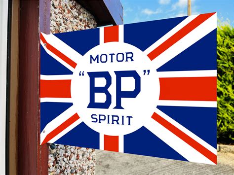 Bp Motor Spirit Double Sided Metal Flange Sign Classic Car Etsy