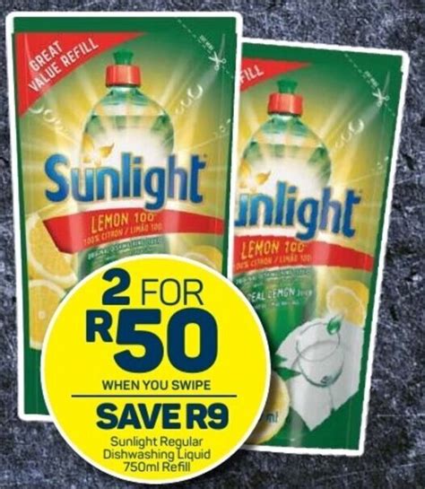 Sunlight Regular Dishwashing Liquid 2 X 750ml Offer At Pick N Pay