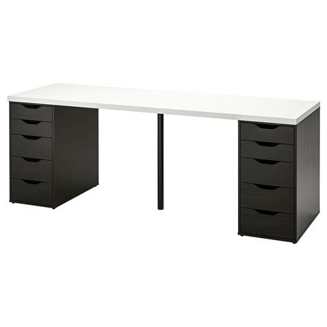 Lagkapten Alex Bureau Blancbrun Noir 200x60 Cm Ikea Ikea Desk