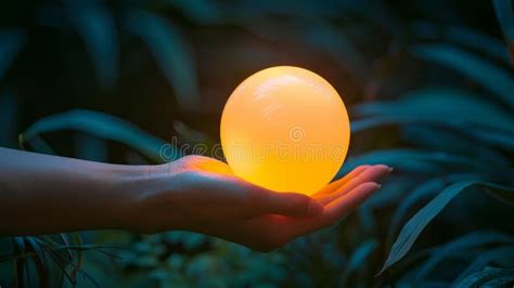 A Person Holding A Glowing Orb In Their Hand Ai Stock Photo Image Of