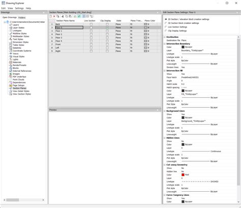 Sectionplanesettings Command Bricscad Lite And Pro Bricsys Help Center