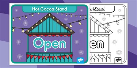Hot Cocoa Stand Dramatic Play Open Sign