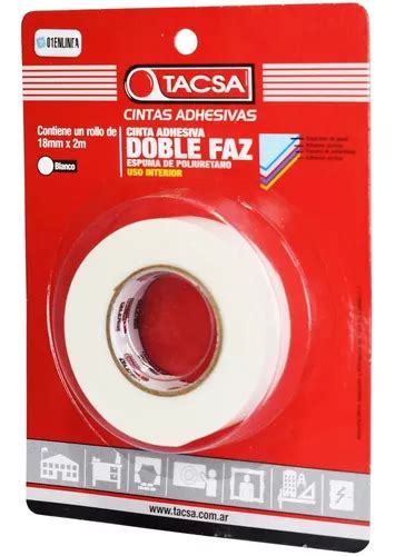 Cinta Doble Faz Adhesiva Espuma Tacsa 18mm X 2 Mts