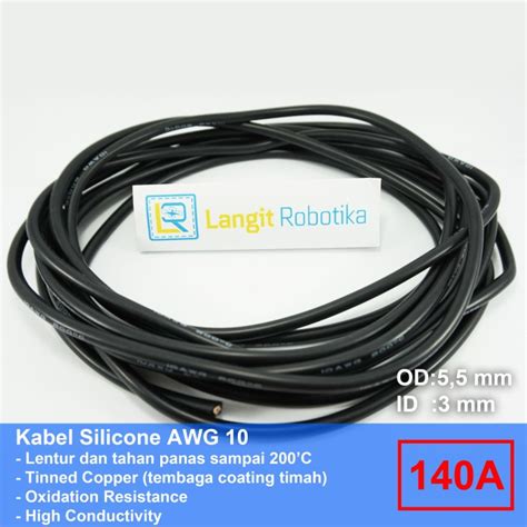 Jual Awg Kabel Silicone Awg Cable Silikon Wire Black Hitam Tahan