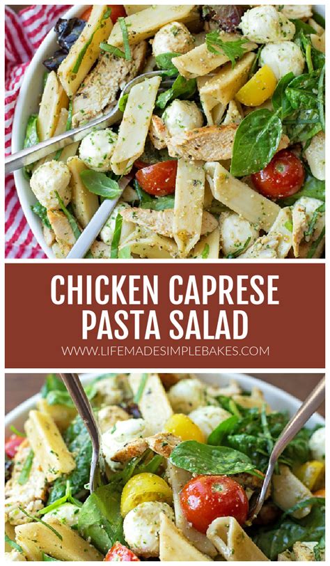 Chicken Caprese Pasta Salad Recipe Life Made Simple Bakes