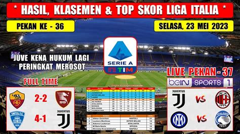 Hasil Liga Italia Tadi Malam EMPOLI Vs JUVENTUS ROMA Vs SALERNITANA