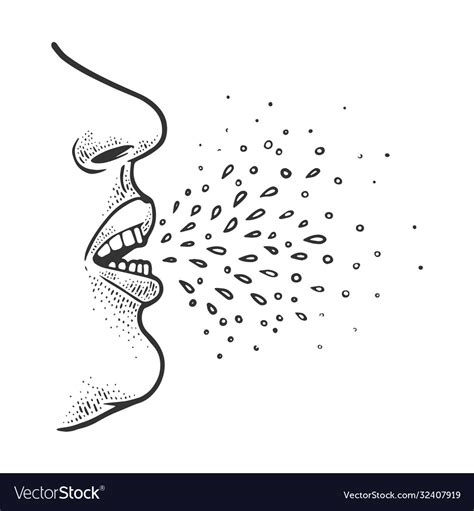 Sneezing Man Sketch Royalty Free Vector Image Vectorstock