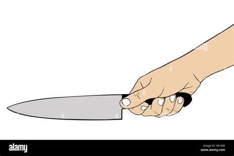 Illustration Of A Hand With Knife Stock Photo Alamy