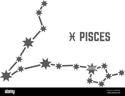 Pisces Constellation Astrological Sign Ancient Zodiac Stars Stock