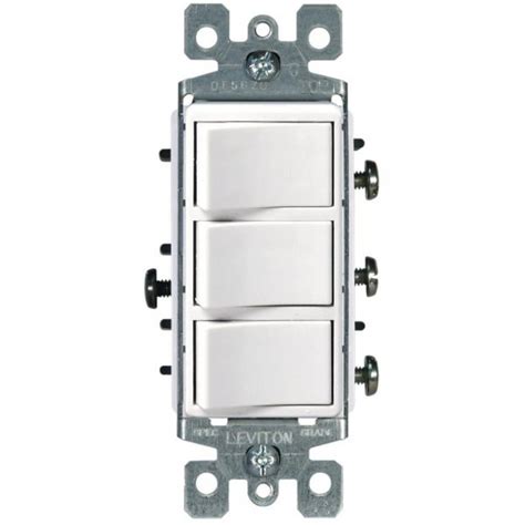 Interruptor Triple Decora De 120V De Color Blanco LEVITON