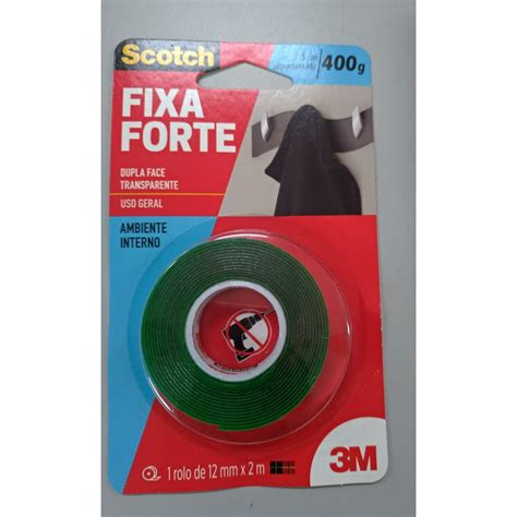 Fita Dupla Face 3M Scotch Fixa Forte 12mm X 2mt Verde Shopee Brasil