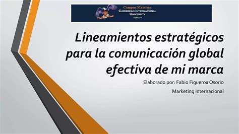 Lineamientos estratégicos para la comunicación global efectiva de PPT