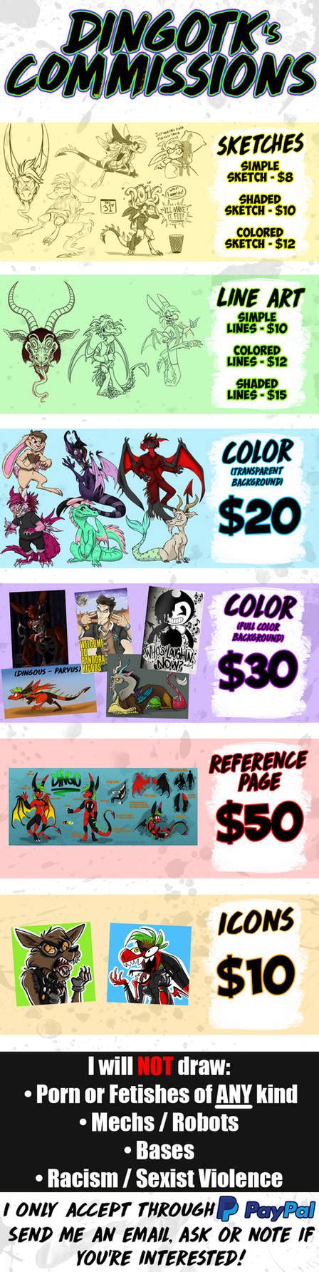 Commissions Page Open By Dingotk On Deviantart