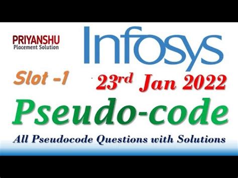 Infosys Rd Jan Pseudocode Questions With Solution Infosys