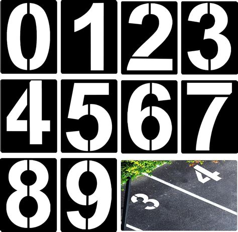 10pcs 15 Inch Large Number Stencils For Spray Paint Reusable Curb