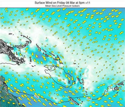 Solomon Islands Surface Wind on Saturday 11 Sep at 11pm SBT