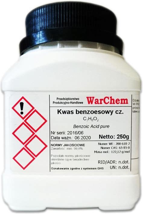 Drobne Akcesoria Medyczne Kwas Benzoesowy 250g Warchem 42295 Ceny