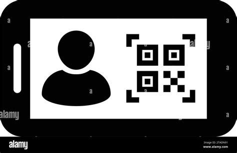 Digital Id Icon Avatar With Qr Code For Bio Metric Identity In Vector