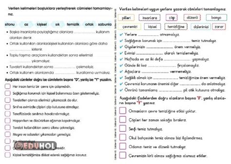 S N F Hayat Bilgisi Temizli Eduhol Etkinlik Ndir Oyun Oyna