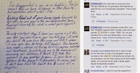 People Grandpa Writes Letter Disowning Daughter After She Disowns Gay Son