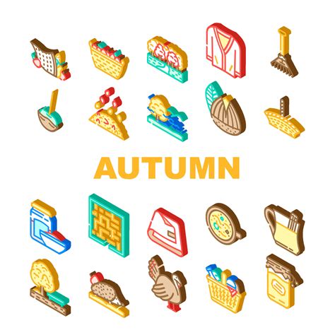 autumn season fall leaf icons set vector 25440720 Vector Art at Vecteezy