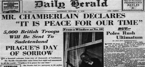 ‘Peace for our time’ – the Munich agreement – 1938 – Devastating Disasters