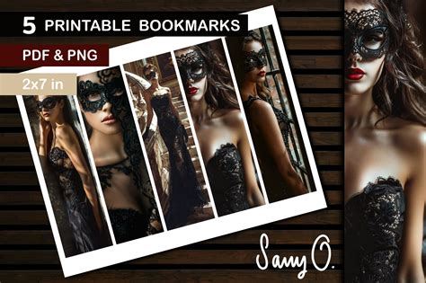 Bookmark Lace Mask Sexy Woman Printable Graphic By Sany O · Creative