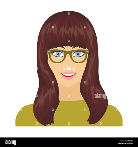 The Girls Face Is Wearing Glasses Face And Appearance Single Icon In Cartoon Style Vector