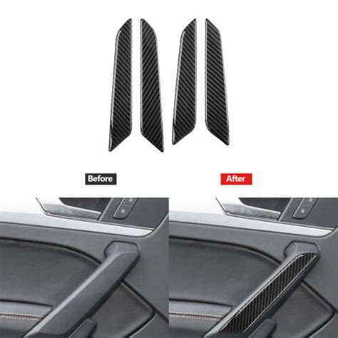 Pcs Carbon Fiber Interior Door Armrest Trim Cover Sticker For Audi Q