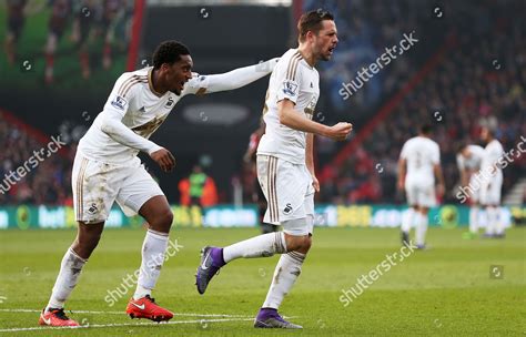 Gylfi Sigurdsson Swansea City Celebrates Scoring Editorial Stock Photo