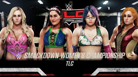 Wwe 2k19 Fatal 4 Way Tlc Match [for The Smackdown Women S Champion] Tlc Youtube