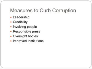 How To Curb Corruption Ppt