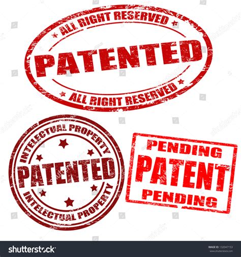 Set Patented Grunge Rubber Stamps On Stock Vector Royalty Free