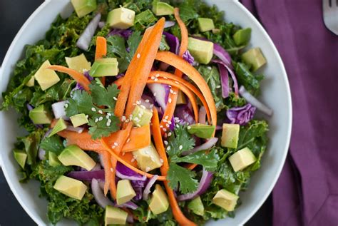 Asian Raw Kale Salad With Red Pepper Dressing Cookie And Kate