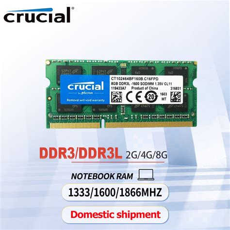 Bulacan Shipcrucial Laptop Ram 4gb 8gb Ddr3 Ddr3l 1600mhz Sodimm Pc3