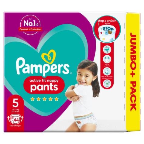 Pampers Active Fit Nappy Pants Size 5 44 Nappies