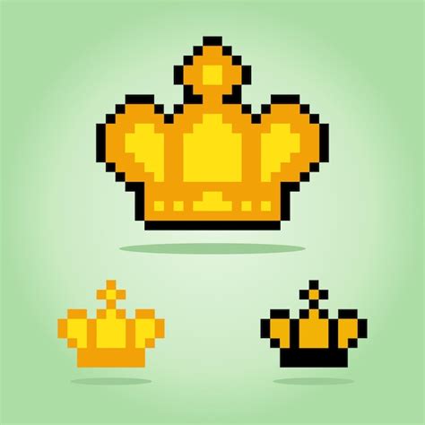 Premium Vector Image Of 8 Bit Pixel Crown Game Assets In Vector