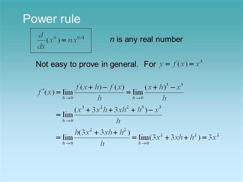 Basic Rules Of Differentiation Recall That All Represent The Derivative All Rules Follow From