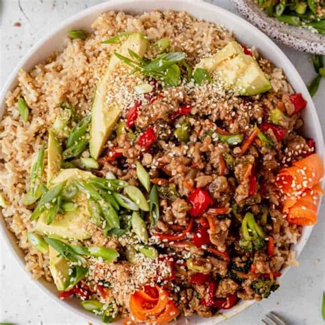 Ground Turkey Teriyaki Rice Bowl What Molly Made