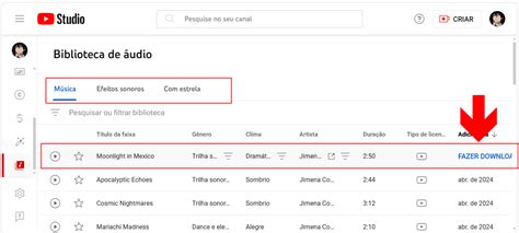 YouTube como baixar música de graça na biblioteca de áudio Olhar Digital