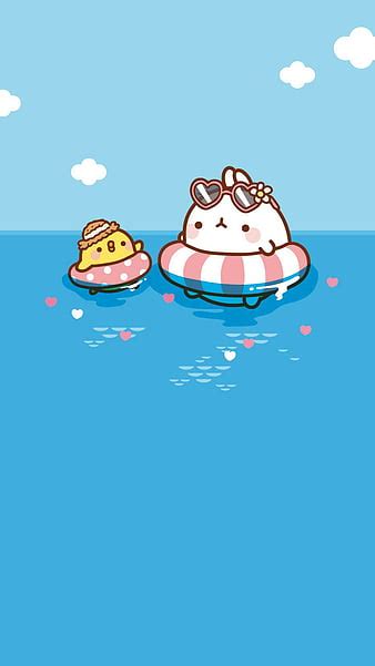 Molang Hug Themes Hello Bunny Pooh Rabbit Hugs HD Phone