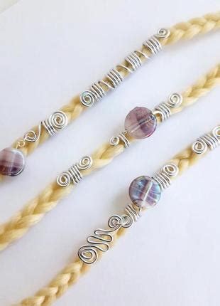 Набір 6 шт дредобусини 5 мм отвір серебряные украшения для дредов дреды ...