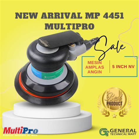 Jual MULTIPRO MP4451 Air Orbital Sander 5 Inch NV Mesin Amplas Angin