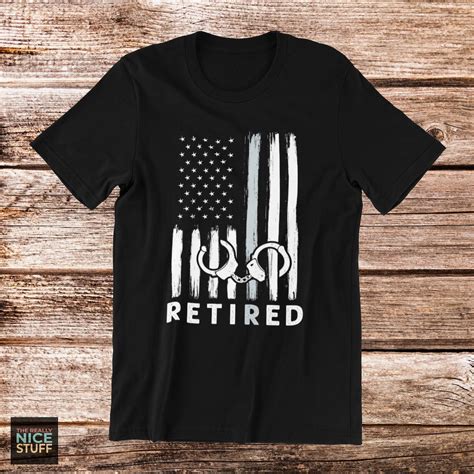 Retired Correctional Officer T Shirt American Flag Thin Etsy