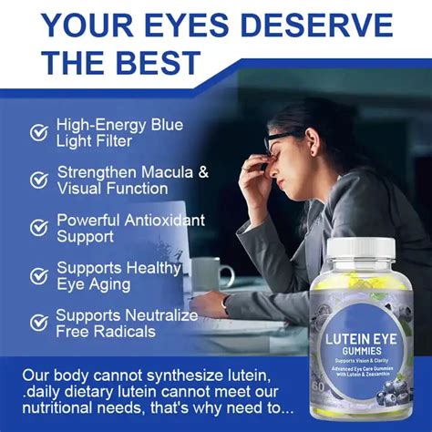 Advanced Lutein Eye Gummies 60 Counts Vegan Gummy Eye Health Supplement