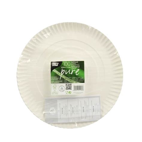 Platos biodegradables 100 Platos cartón biodegradable gama Pure