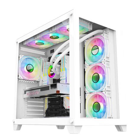 Custom Mid Tower Pc Desktop Case Gaming Computer Gamer White Case De Pc ...