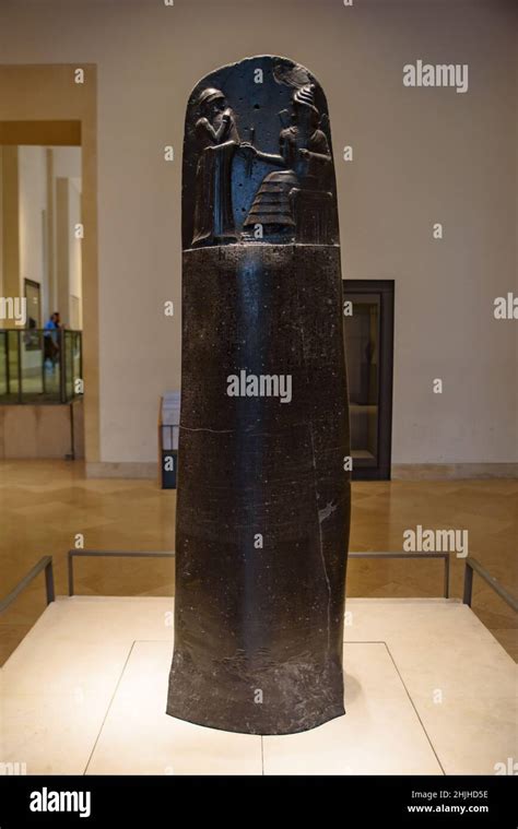 Code of Hammurabi, a stele inscribed with Babylonian legal text, at ...