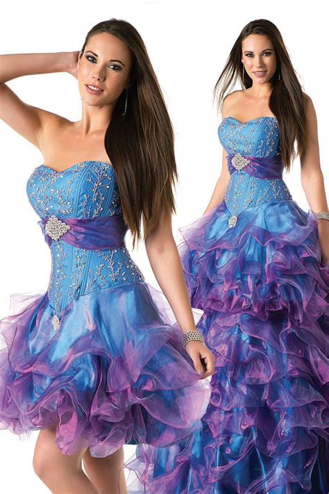 Purple Blue Double Way Quince Dress Sweet Dresses Pretty