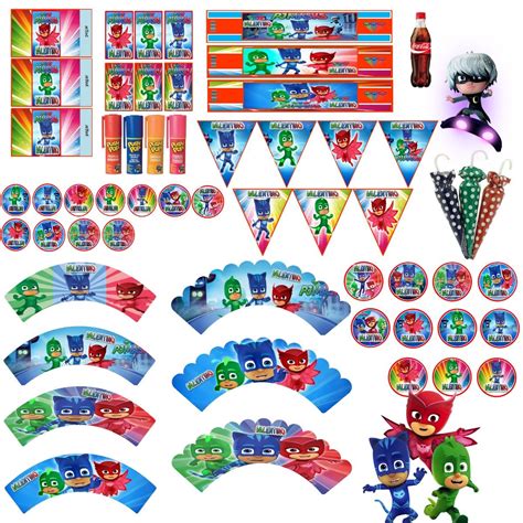 Kit Imprimible Pj Mask Héroes En Pijama Tarjetas Cumple 2kit 200 00